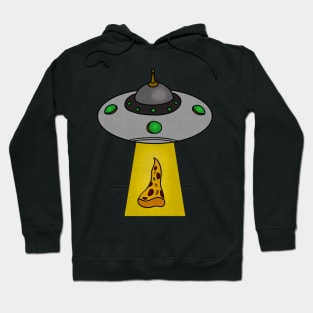 Funny Pizza Lover, UFO Beaming Hoodie